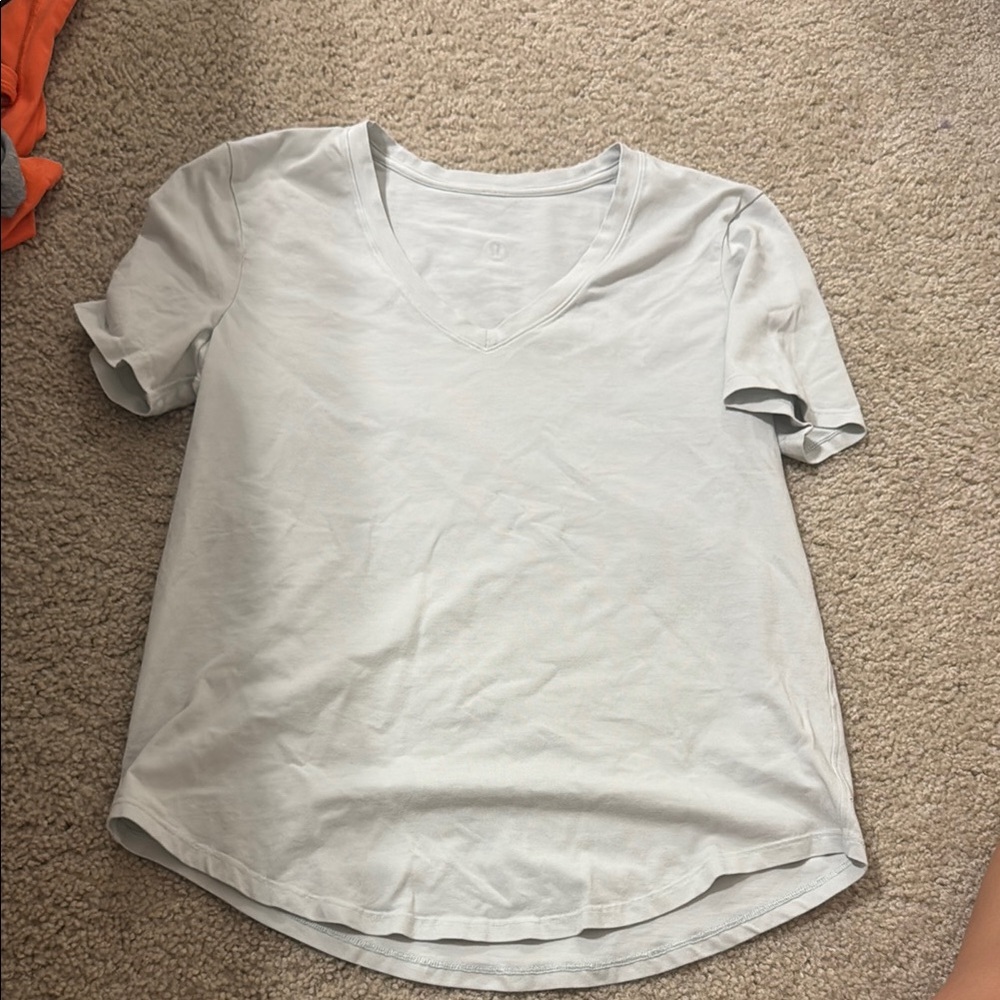 Women's Light Gray V-Neck Top